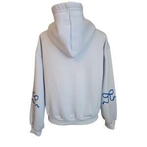 EUC M Women's Edikted Baby Blue Bonney Oversized Hoodie w/Bow Design MSRP $70